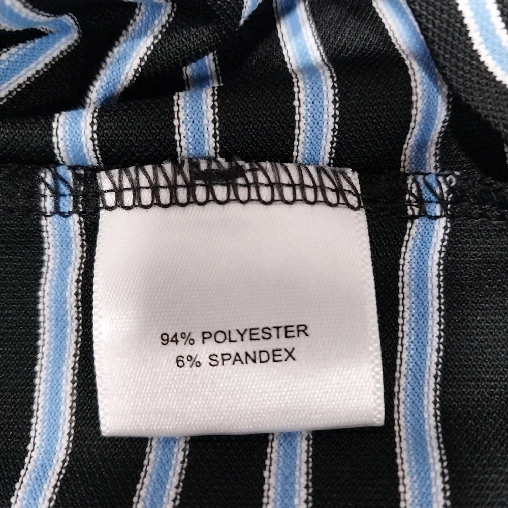 Peter Millar Polo Shirt Summer Comfort Striped Large Black Blue Mens